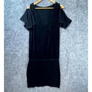 VTG Carabella Collection Velvet Dress‎ Womens M Black 90s Goth Witchy Dark Fairy